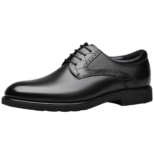 宾度男鞋春夏季男士商务正装皮鞋男真皮软底圆头婚鞋青年德比鞋