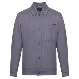 [含绵羊毛]ROBERTA诺贝达男装男士夹克秋季新款纯色翻领休闲外套