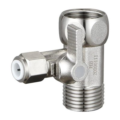 净水器进水三通阀带开关4分转2分