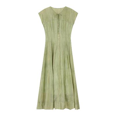 solighter法式系带收腰连衣裙