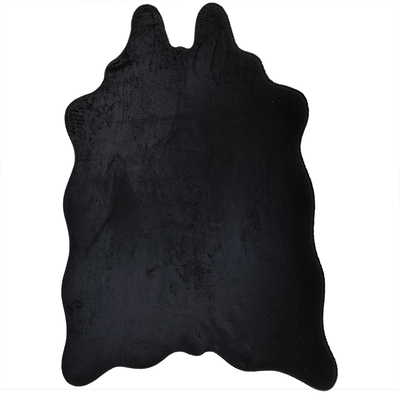 纯黑色毛绒动物简约地毯