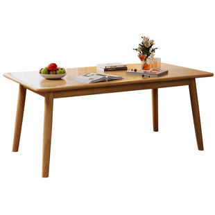 全实木餐桌家用复古小户型饭桌木头桌子长方形原木风餐厅桌椅套装