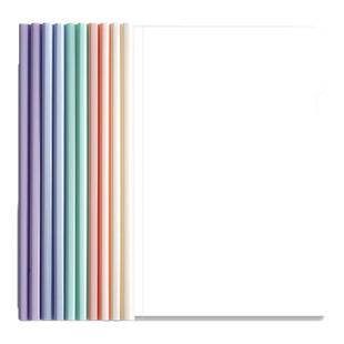 学生抽杆夹A4试卷夹马卡龙文件夹拉杆文具透明彩色资料夹大容量包书皮夹子小初高中收纳册学习插页资料夹C1