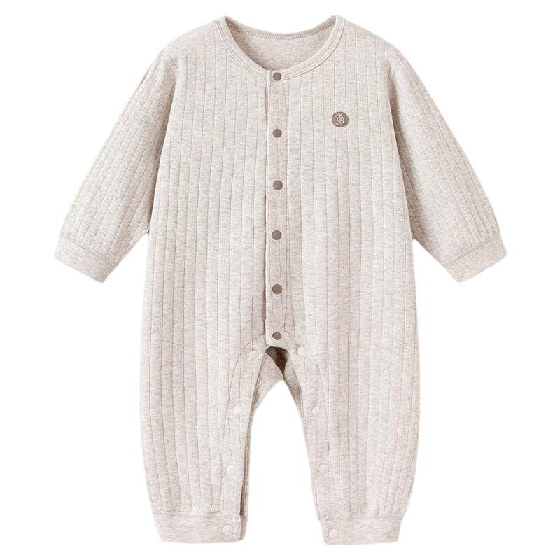 babylove婴儿连体衣秋季莫代尔棉哈衣爬服宝宝休闲百搭居家外出服