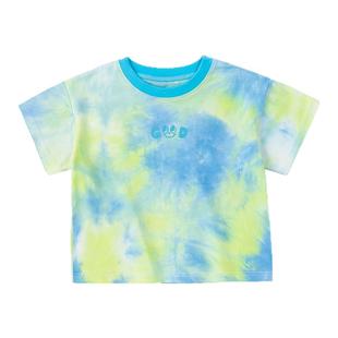 宝宝夏装T恤多巴胺女童短袖扎染男童半袖上衣夏季儿童短款衣服薄