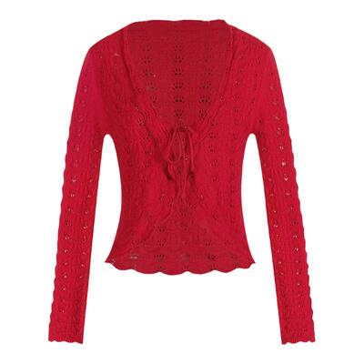 ITSNIKAR花边镂空针织开衫