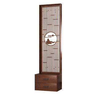 新中式屏风隔断柜座屏置物柜小平方入户一体鞋柜储物柜间厅落地柜