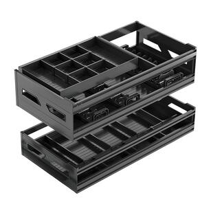 意铂尼碗碟拉篮厨房橱柜双层屉式碗篮太空铝合金厨柜锅具收纳拉篮