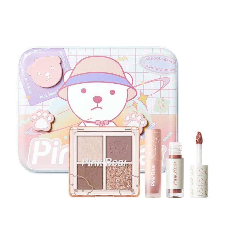 pinkbear皮可熊开学季礼盒唇釉口红眼影学生彩妆美妆套装生日礼物