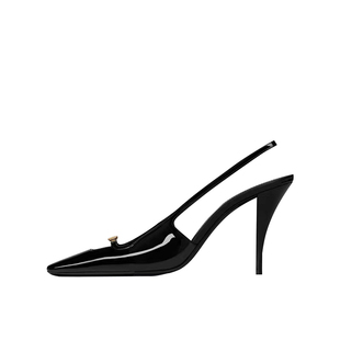 9thAve2025夏季新款气质钻扣后空凉鞋女小方头浅口镂空细跟高跟鞋