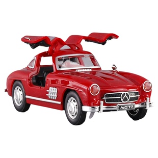 复古老爷车仿真四开门超跑模型蝴蝶门惯性玩具车奔驰300SL音乐车