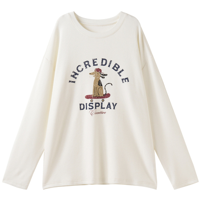 韩版卡通保暖加绒打底衫长袖上衣