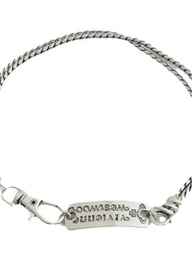 打结链条方牌字母项链叠戴锁骨链