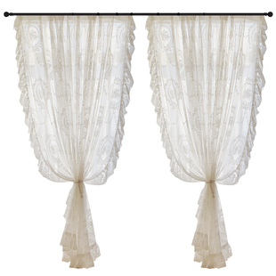 法式蕾丝窗帘透光不透人双层纱帘卧室新款客厅复古轻奢梦幻帘窗纱