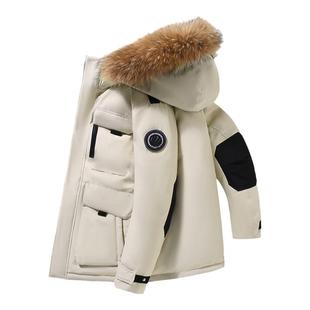 2025冬季新款羽绒服男女中长款户外极寒加厚情侣款派克服工装外套