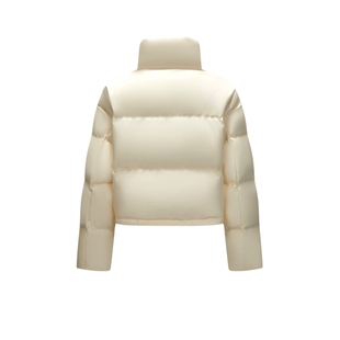 森马羽绒服女短款立领小个子优雅温柔2024新款冬宽松仿皮外套休闲