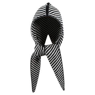 一体式巴拉克拉法帽秋冬保暖三角形连帽小围巾条纹针织毛线帽子男