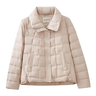 水云间女装 立领轻薄保暖鹅绒简约宽松羽绒服外套2025冬季新款