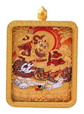 五爷文殊菩萨吊坠唐卡佛牌