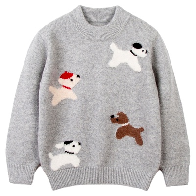 儿童羊绒衫女童毛衣高端纯山羊绒宝宝打底衫男童羊毛衫厚洪叶云台