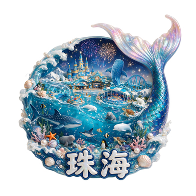 珠海海洋王国鲸鲨馆金属冰箱贴