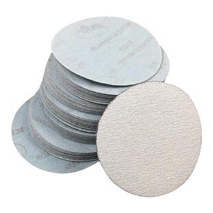 干磨砂纸4寸5寸圆形植绒片自粘打磨片木工漆面腻子打磨抛光白沙纸