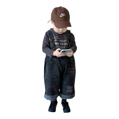 JIUMI男童春季连帽卫衣背带裤