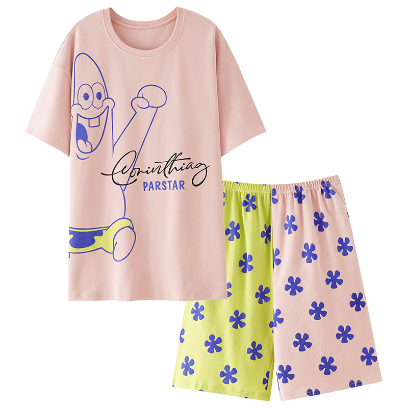 睡衣女孩夏季短袖薄款纯棉家居服