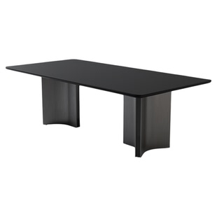 德利丰意式岩板餐桌椅家用肌理大师现代简约小户型餐厅黑色长方形