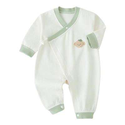 新生儿秋冬连体衣 婴儿系带哈衣 宝宝爬服 舒绒棉 加厚保暖和尚服