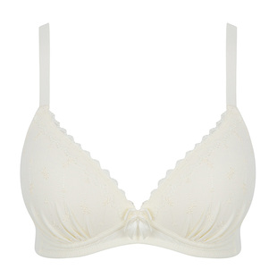 古今内衣3/4刺绣小花罩杯均厚模杯无钢圈聚拢型文胸女0H8023