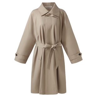 直降5折|歌莉娅精纺羊毛风衣女2025春季新款英伦风外套