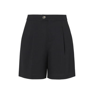 IDPAN春季百搭休闲黑色直筒短裤