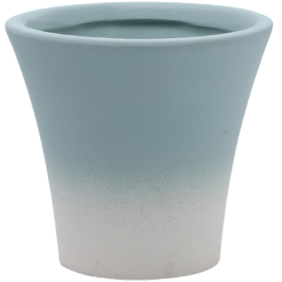 高圆形创意渐变色彩陶土花盆粗陶