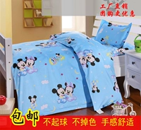 Bộ đồ giường trẻ em hoạt hình Mickey ba mảnh cotton Bộ đồ giường trẻ em mẫu giáo ngủ trưa màu hồng gói - Bộ đồ giường trẻ em 	ga giường cũi cho bé	