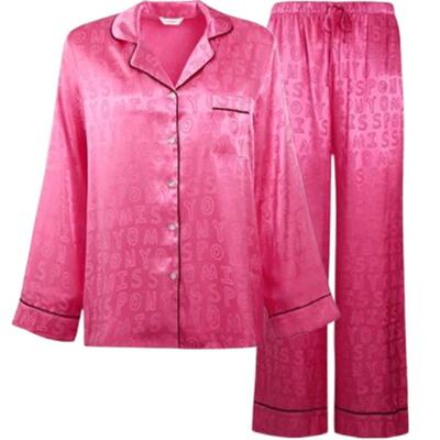 MISS PONYO高定秀场款i am me系列月光缎长袖长裤女士家居服5395