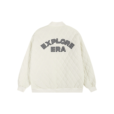 ATRY贴皮刺绣菱格棉服