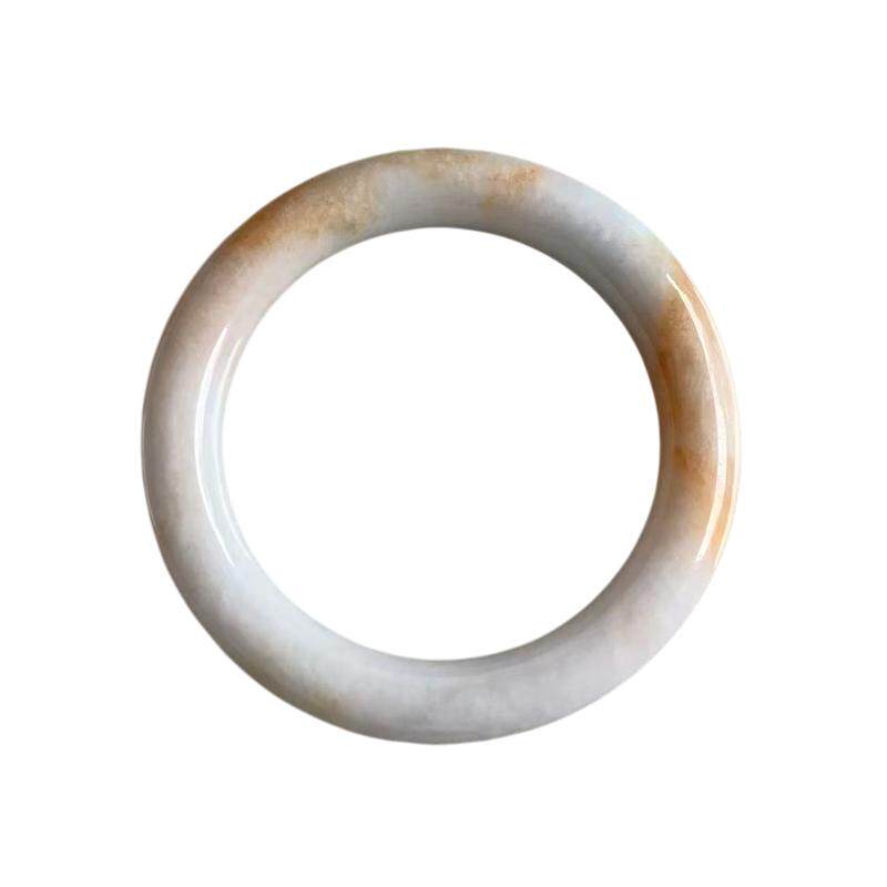 缅甸A货翡翠黄翡洒金手镯52.5mm