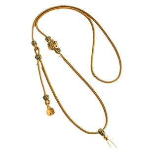 手工编制黄金吊坠挂绳女八宝罗盘编绳翡翠玉坠佛头手机挂件项链绳