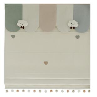 ins风女孩房奶油爱心罗马帘升降窗帘小窗户成品帘儿童房飘窗帘头