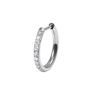 爆闪耳环植入级钛合金高级感直针素圈圈养耳洞睡觉免摘耳钉耳骨环