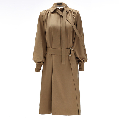 CLOUDSEASON法式绑带风衣连衣裙2026年春季新款洋气气质显瘦裙子