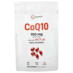 Micro Ingredients,辅酶 Q10 软胶囊,240 粒(每粒 50 毫克)