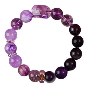 九紫离火紫水晶紫超七天然水晶男女手串本命年12生肖手链正品礼物