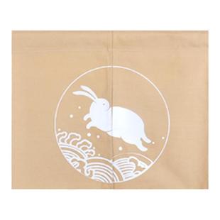 吧台装饰欢迎短帘奔月兔日式挂布出餐口前台装饰布帘布艺门帘定制