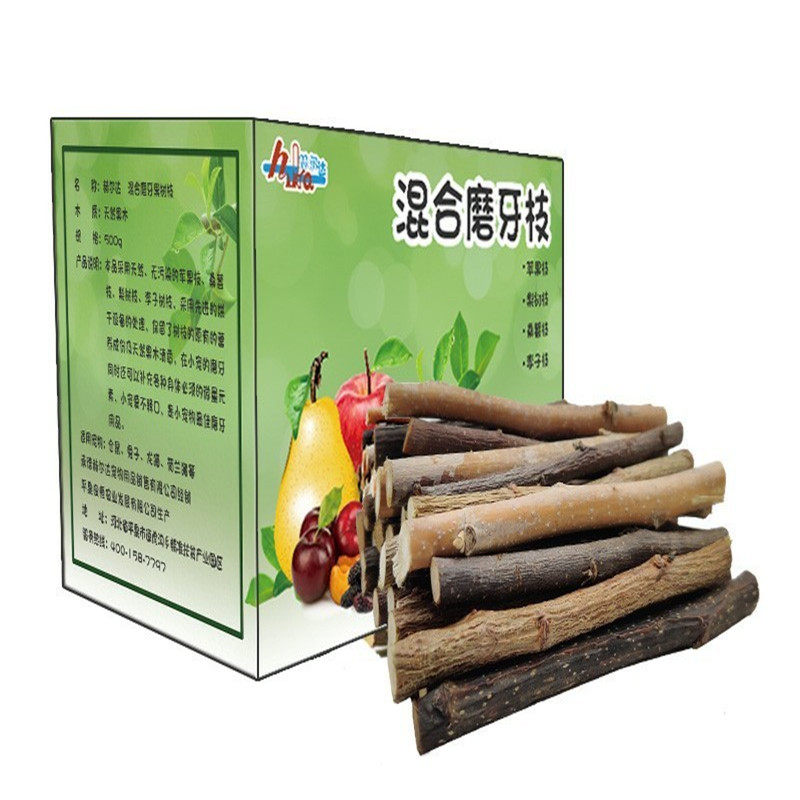 包邮 赫尔达盒装苹果枝烘干苹果木500克龙猫兔子荷兰猪磨牙苹果枝