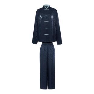 BEAST野兽派桂桂龙真丝提花对襟套装新中式家居服睡衣男 生日礼物