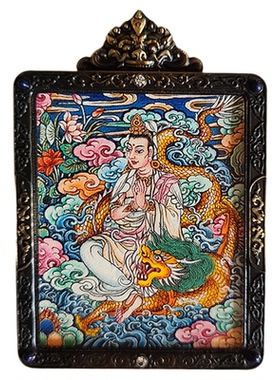 热贡唐卡金刚手菩萨御龙观音