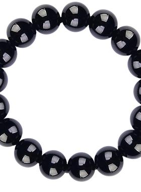 巴西老矿黑碧玺手链玄黑黑水晶