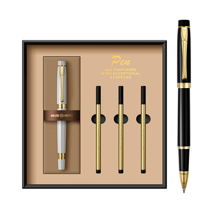 英雄签字笔商务高档礼品男士办公签名笔高端金属中性笔定制笔送人礼物高颜值宝珠笔礼盒办公伴手礼刻字送客户